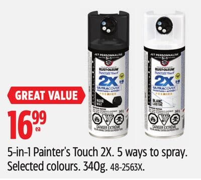 5-in-1 Painter's Touch 2X. 5 ways to spray