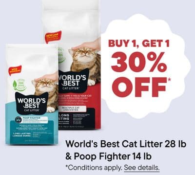 World's Best Cat Litter 28 lb & Poop Fighter 14 lb