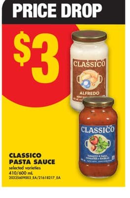 CLASSICO PASTA SAUCE, 410/600 mL