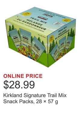 Kirkland Signature Trail Mix Snack Packs, 28 × 57 g