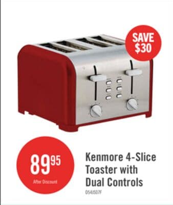 Kenmore 4-Slice Toaster with Dual Controls Red - KKTSDC4SR