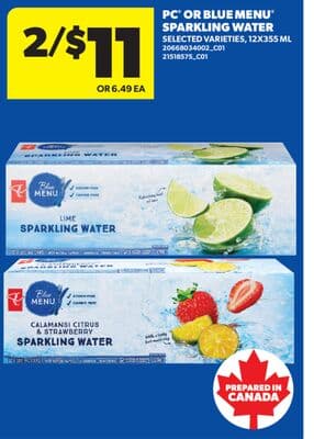 PC® OR BLUE MENU® SPARKLING WATER