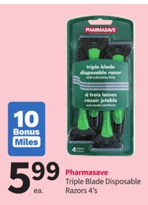 Pharmasave Triple Blade Disposable Razors