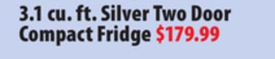3.1 cu. ft. Silver Two Door Compact Fridge