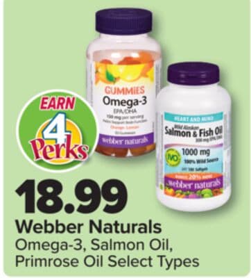 Webber Naturals Omega-3, Salmon Oil, Primrose Oil