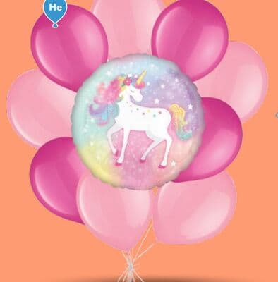 Enchanted Unicorn 18" Standard Balloon Bouquet, 10-pc