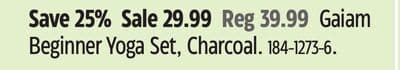 Gaiam Beginner Yoga Set, Charcoal.