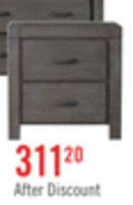 Koda Bedside 2-Drawer Nightstand, 23.7"W x 23.7"H, Acacia Wood - Grey