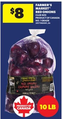 FARMER'S MARKET™ RED ONIONS, 10 LB