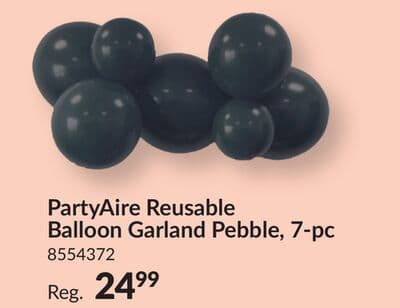 PartyAire Reusable Linked Inflatable PVC Balloons, Black, Air-Filled