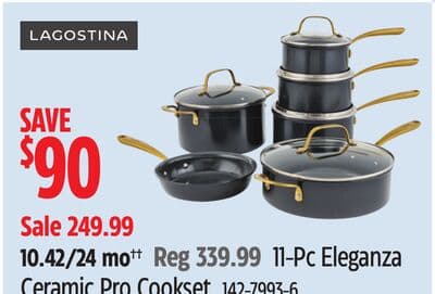 Lagostina 11-Pc Eleganza Ceramic Pro Cookset