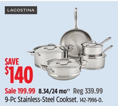 Lagostina 9-Pc Stainless-Steel Cookset