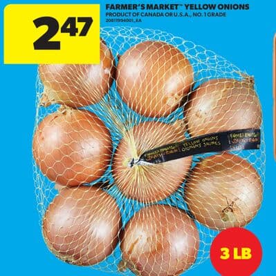 FARMER'S MARKET™ YELLOW ONIONS, 3 LB