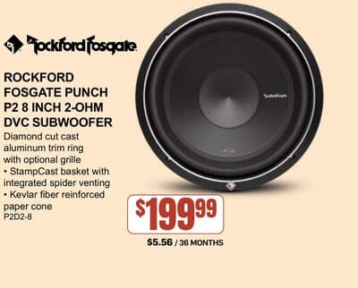 ROCKFORD FOSGATE PUNCH P2 8 INCH 2-OHM DVC SUBWOOFER
