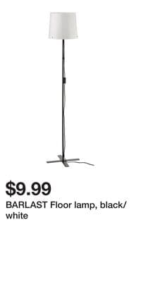 BARLAST Floor lamp, black/white