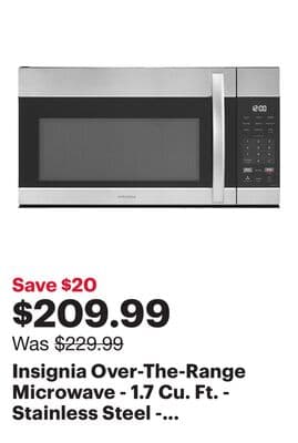Insignia Over-The-Range Microwave - 1.7 Cu. Ft. - Stainless Steel - Only at Best Buy