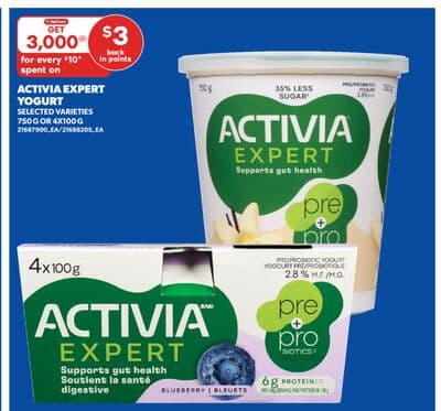 ACTIVIA EXPERT YOGURT, 750 G OR 4X100 G