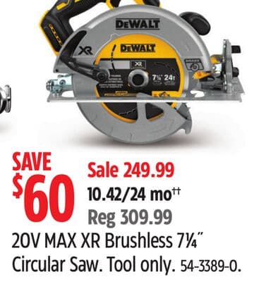 Dewalt 20V MAX XR Brushless 71⁄4˝ Circular Saw