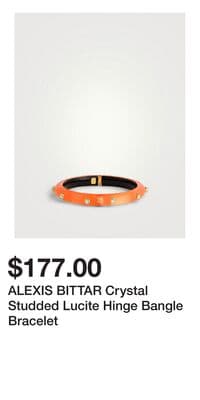 ALEXIS BITTAR Crystal Studded Lucite Hinge Bangle Bracelet