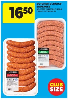 BUTCHER'S CHOICE® SAUSAGES, 1.45 KG