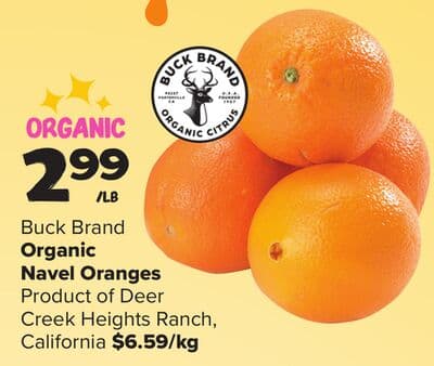 Buck Brand Organic Navel Oranges