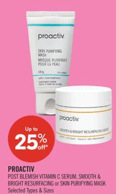 PROACTIV POST BLEMISH VITAMIN C SERUM, SMOOTH & BRIGHT RESURFACING or SKIN PURIFYING MASK