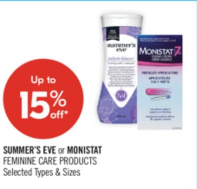 SUMMER'S EVE or MONISTAT FEMININE CARE PRODUCTS