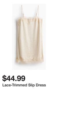 Lace-Trimmed Slip Dress