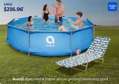 Avenli deep metal frame above ground swimming pool