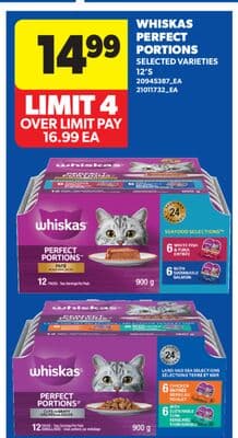 WHISKAS PERFECT PORTIONS, 12'S