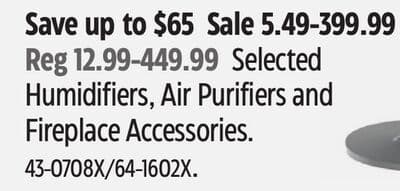 Humidifiers, Air Purifiers and Fireplace Accessories