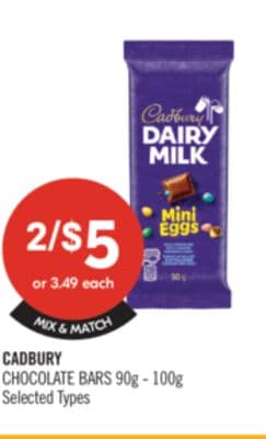 CADBURY CHOCOLATE BARS