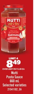 MUTTI PASTA SAUCE, 660 mL