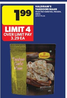 HALDIRAM'S TANDOORI NAAN, 400 G