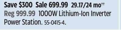 Noma 1000W Lithium-Ion Inverter Power Station.