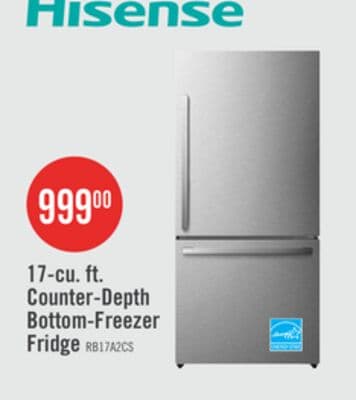Hisense 31" 17 Cu. Ft. Bottom-Mount Refrigerator - Titanium - RB17A2CSE
