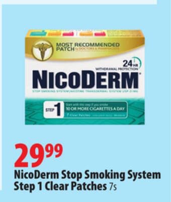 NicoDerm Stop Smoking System Step 1 Clear Patches