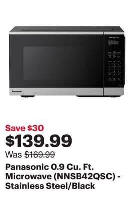 Panasonic 0.9 Cu. Ft. Microwave (NNSB42QSC) - Stainless Steel/Black