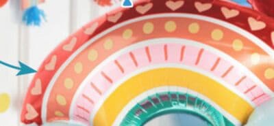 Retro Rainbow Satin Foil Balloon, Multi-Coloured, 36-in, Helium Inflation & Ribbon Included for Birthday Party Balloon