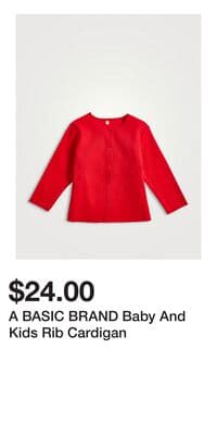 A BASIC BRAND Baby And Kids Rib Cardigan