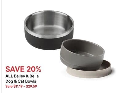 ALL Bailey & Bella Dog and Cat Bowls