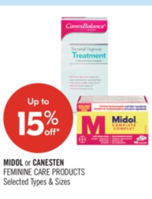 MIDOL or CANESTEN FEMININE CARE PRODUCTS