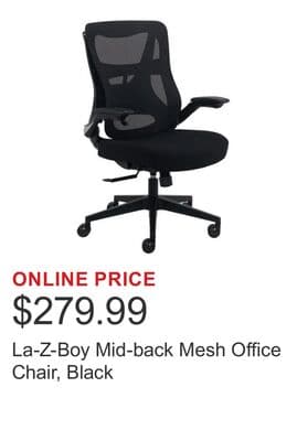 La-Z-Boy Mid-back Mesh Office Chair, Black