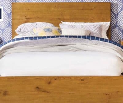 Scott Living Henri Panel Bed with Headboard & Frame, Wood, Brown - Queen Size