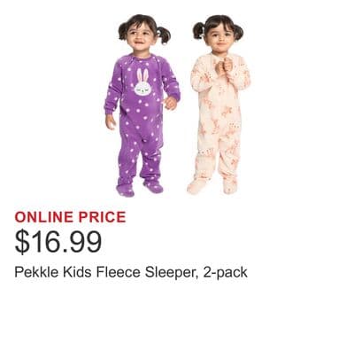Pekkle Kids Fleece Sleeper, 2-pack