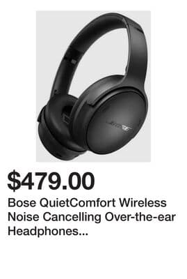 Bose QuietComfort Wireless Noise Cancelling Over-the-ear Headphones - Black