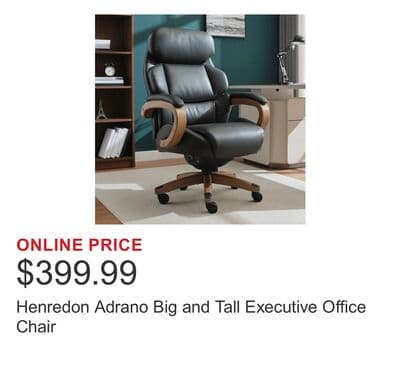 Henredon Adrano Big and Tall Executive Office Chair