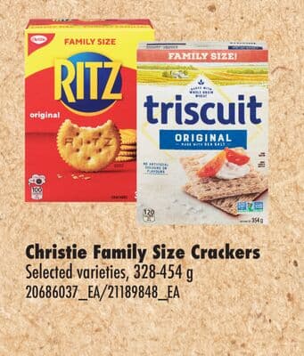 CHRISTIE FAMILY SIZE CRACKERS, 328-454 G