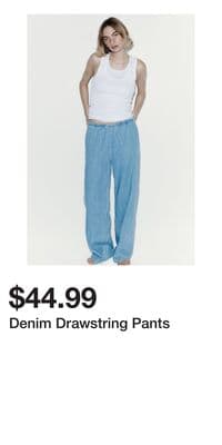 Denim Drawstring Pants