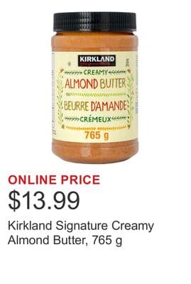 Kirkland Signature Creamy Almond Butter, 765 g